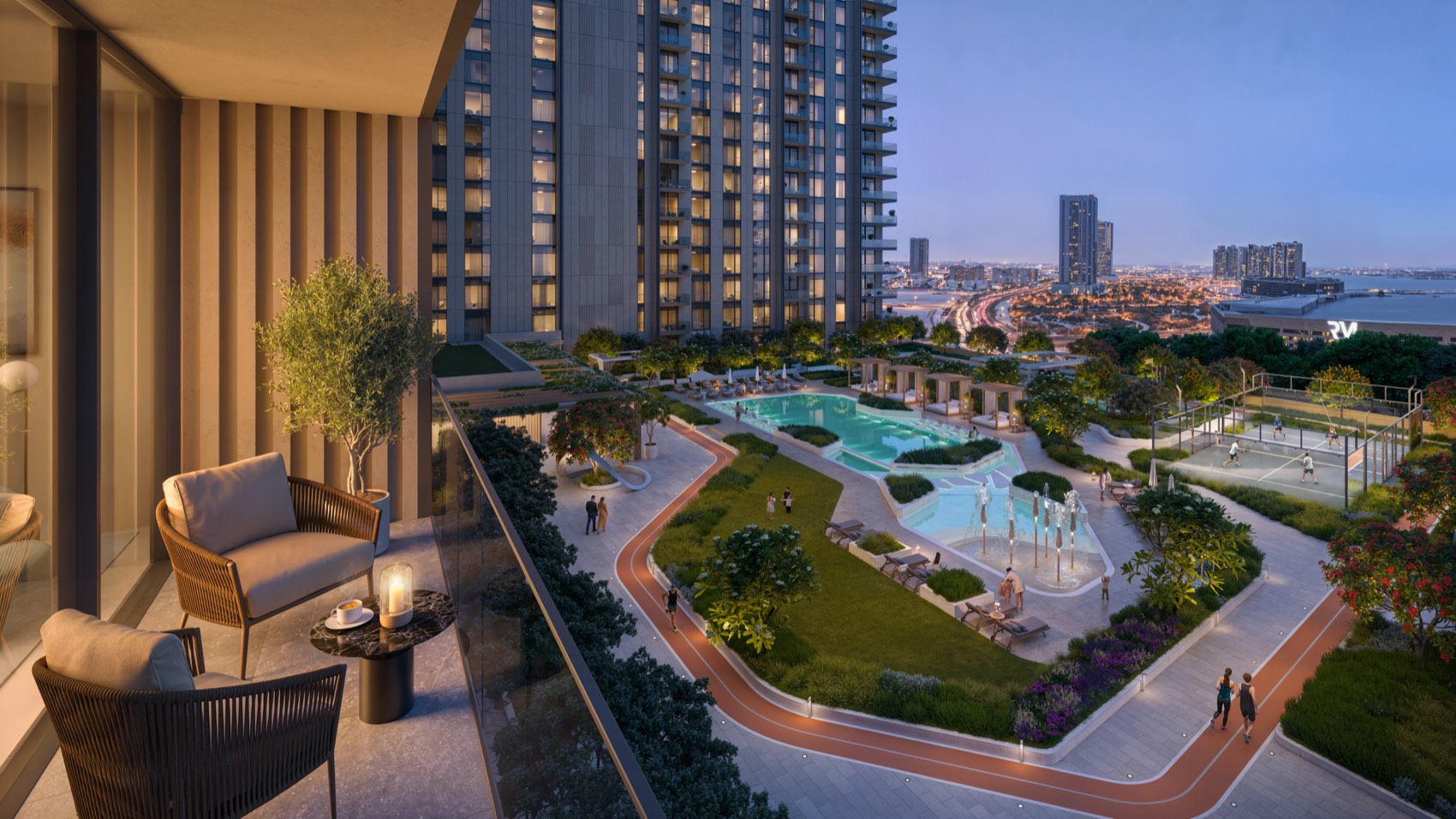 Tara Park Phase 2 podium view, evening