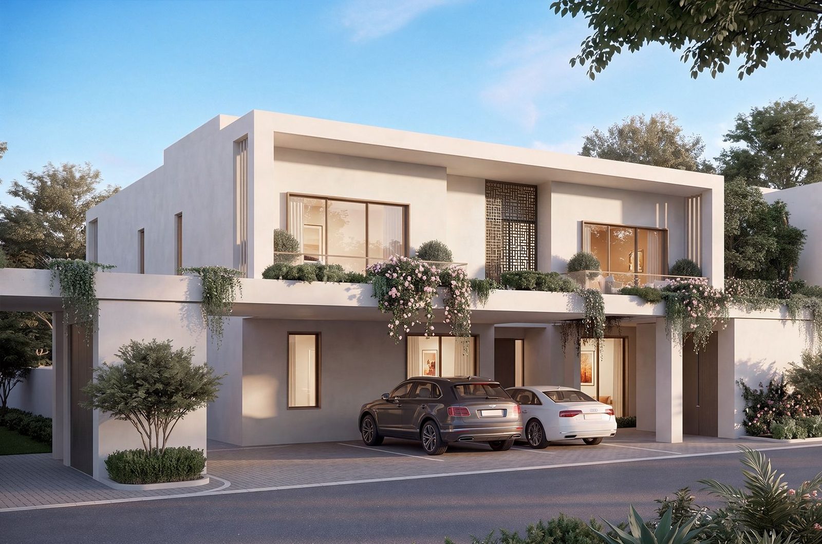 Modon's render of the five-bedroom villa at Wadeem Gardens in the Contemporary Arabic façade