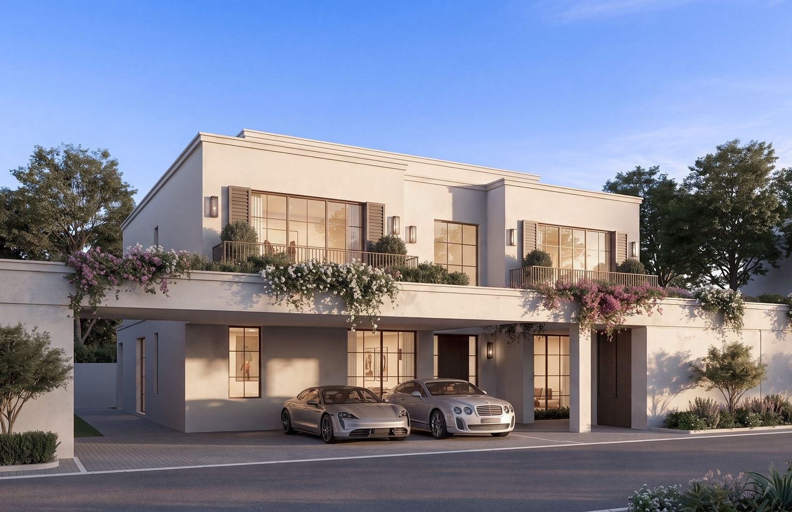 Modon's render of the five-bedroom villa at Wadeem Gardens in the Modernist façade