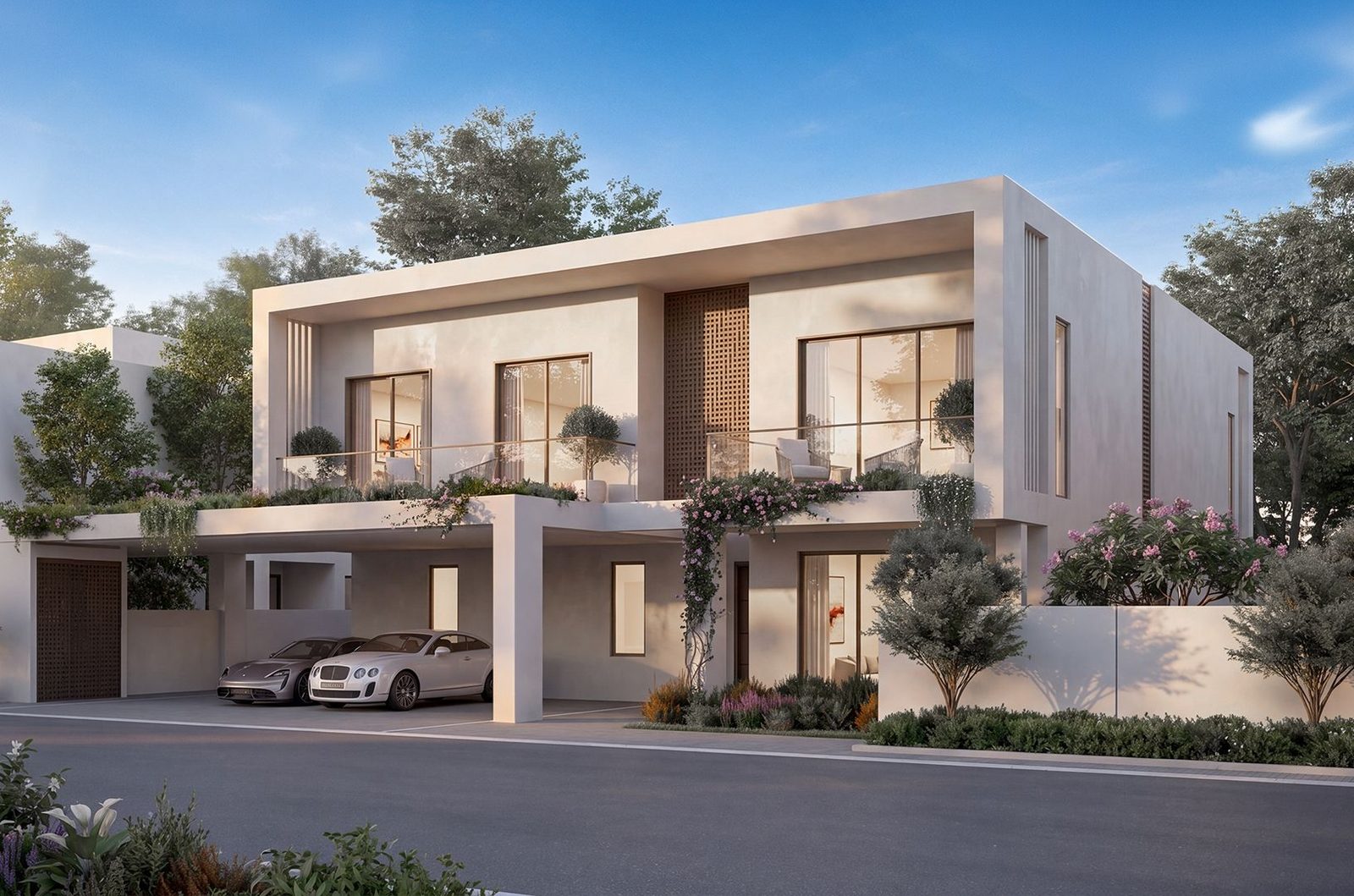 Modon's render of the six-bedroom villa at Wadeem Gardens in the Contemporary Arabic façade