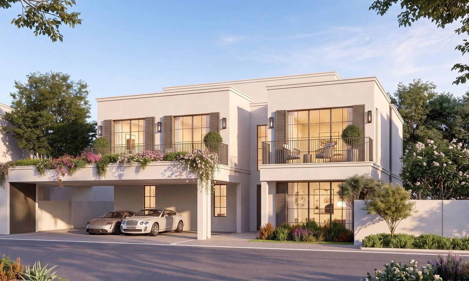 Modon's render of the six-bedroom villa at Wadeem Gardens in the Modernist façade